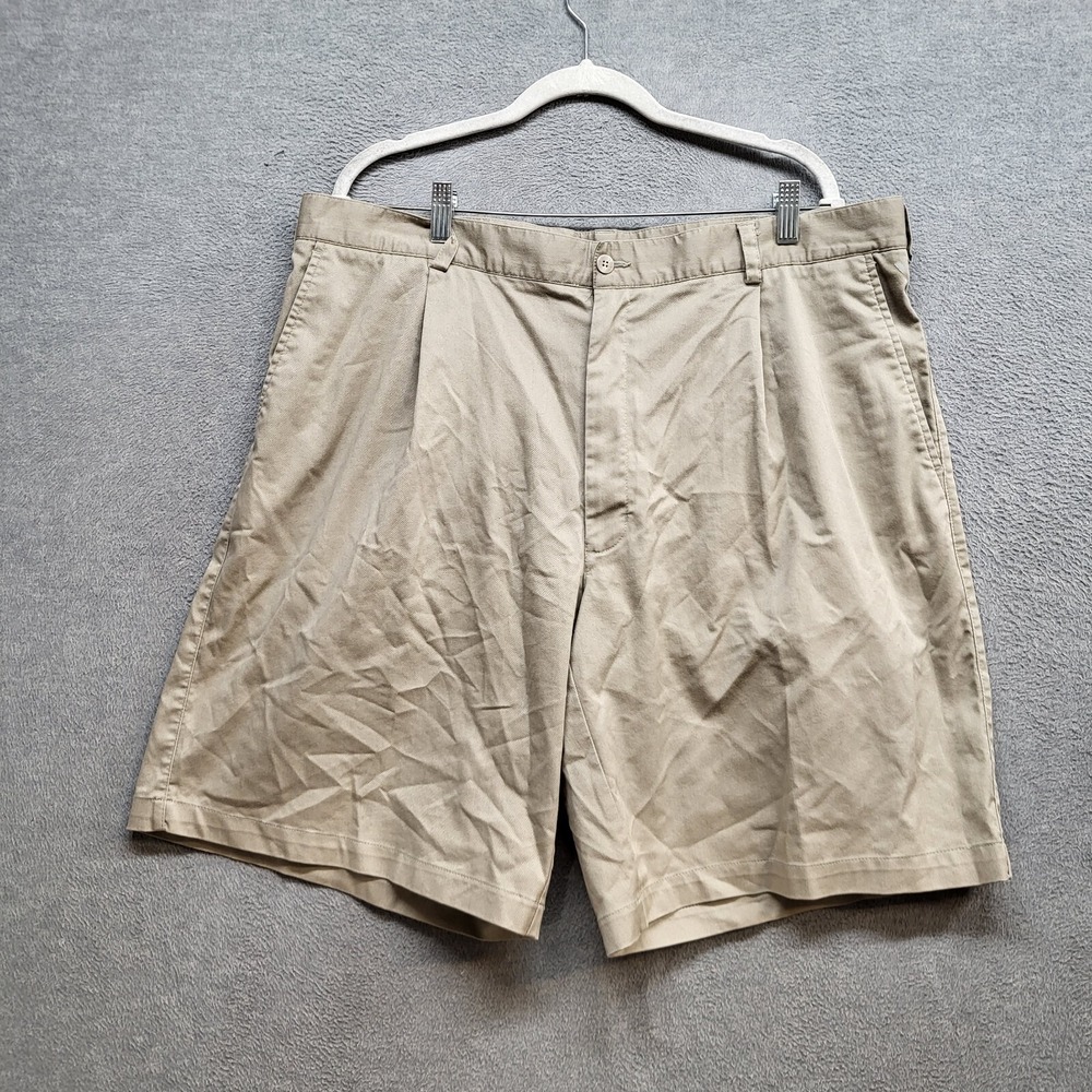 Nike Golf Men Shorts‎ 40 Khaki Chino Pleated Slash Pockets Logo